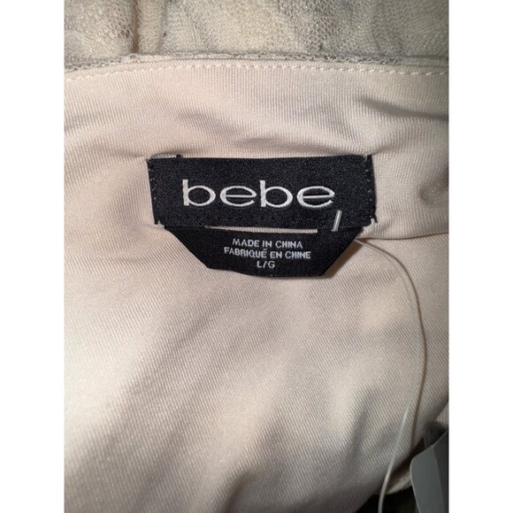 Bebe Lace Mock Neck Thong Bodysuit Large Ivory White Sexy Y2K Rock Victorian Top - Picture 5 of 9